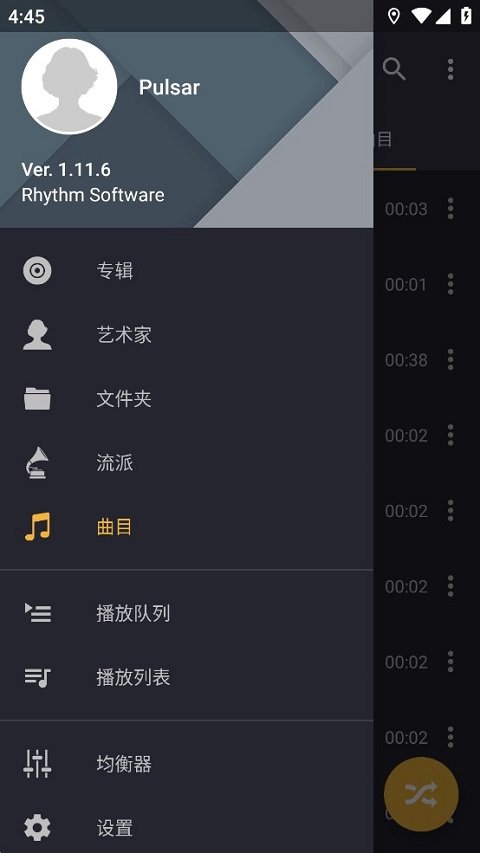 脉冲音乐播放器1.11.0.198中文解锁高级版截图3