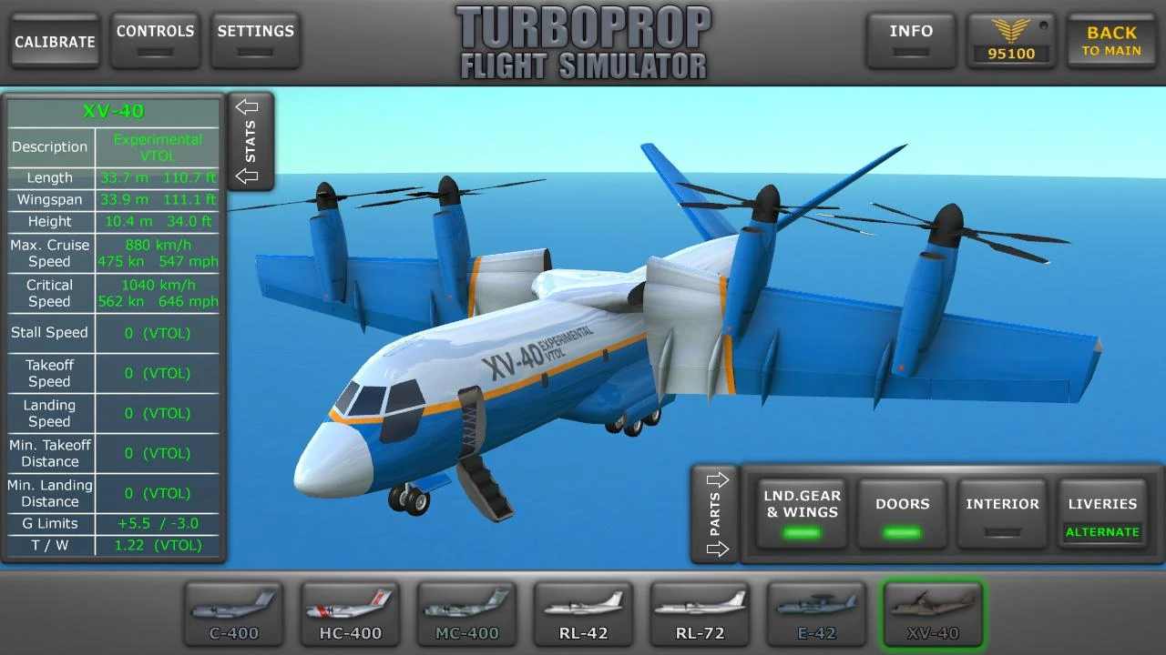 涡轮螺旋桨飞行模拟器喷气式飞机